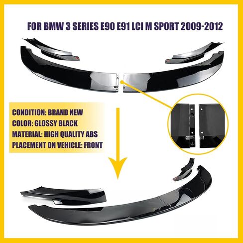 الشفة الأمامية المصد لسيارة BMW 3-Series E90 E91 325i 335i LCI M Sport 2009 2010 2011 2012 MP Style المصد الأمامي للشفاه الفاصل سبويلر (ألياف الكربون) in Kuwait