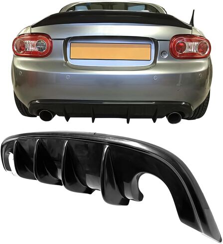 IKON MOTORSPORTS شفة ممتصة للصدمات الخلفية، متوافقة مع 2009-2015 Mazda MX-5 Miata، طراز MDA غير مطلي باللون الأسود من البولي يوريثان زعنفة القرش الخلفي المصد الخلفي، قالب فاصل الذقن لسد الهواء، قطعة واحدة in Saudi Arabia