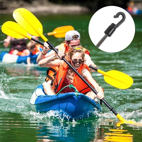 20 Pack Black Bungee Cord Hooks for 3/16 Inch to 1/4 Inch, Shock Cord End Hooks Cargo Net Hooks Shock Absorbing Cord Hooks for Bungee Cord Ends Kayak Replacement Water Sports Camping Accessories in Saudi Arabia