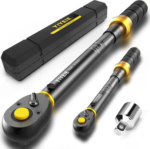 1/4 3/8 1/2-inch Drive Click Torque Wrench, 8Pcs Torque Wrench Set 10-220in.lb, 10-45ft.lb, 10-160ft.lb with Adapters, ±3% Accuracy, 72-Tooth Dual Scale Torque Wrenches for Bike, Moto, Car Repair in Kuwait