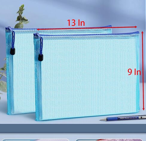 Zipper Documents Storage Bag, 10 Pack A4 Size Plastic Waterproof 13 Inch x 9 Inch File Envelopes for Study and Office (10) in Saudi Arabia