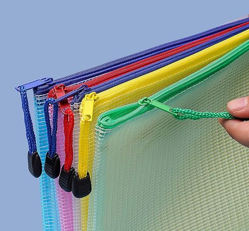 Zipper Documents Storage Bag, 10 Pack A4 Size Plastic Waterproof 13 Inch x 9 Inch File Envelopes for Study and Office (10) in Saudi Arabia