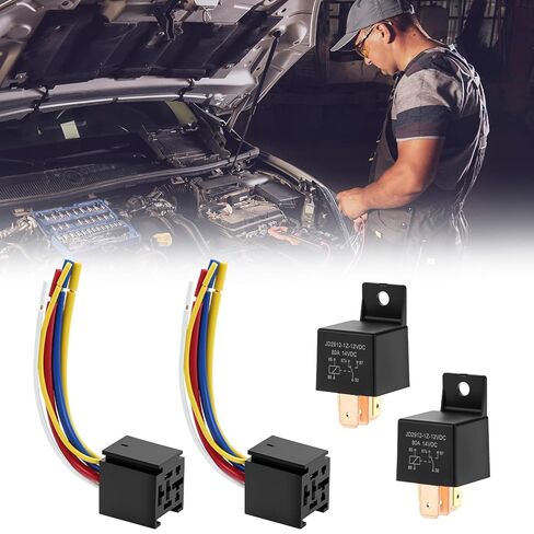 مرحل سيارة QWORK مع حزام، قطعتان 5 دبابيس و5 أسلاك، قابس مقبس سيارة 80 أمبير 12 فولت in Saudi Arabia