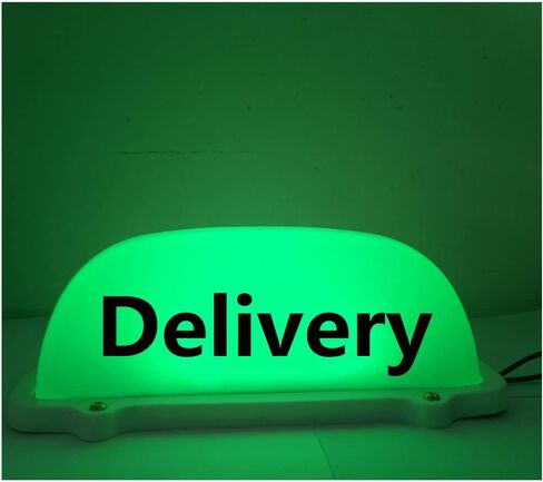 12V 4 Colors Waterproof Car Roof Top Taxi LED Light Cab Topper Deliver Share Sign Indicator Lights Lamp Magnetic Base (Blue,Deliver) in Saudi Arabia