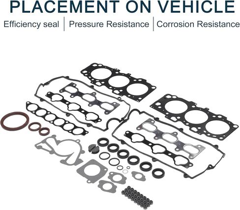 Cylinder Head Gasket Kit for Hyundai Santa Fe 2.7L 2004-2006 Efficiency Seal No.2091037L00 Engine Engine Valve Gasket Set Black 1 Set in Saudi Arabia