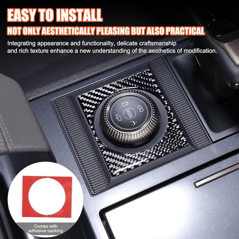 for Hummer EV Accessories Drive Mode Gear Shift Knobs Covers Soft Carbon Fibre Center Console Button Rings Decal for 2024 2025+ Pickup SUV Hummer EV Car Gear Control Knob Cover (Black) in Saudi Arabia