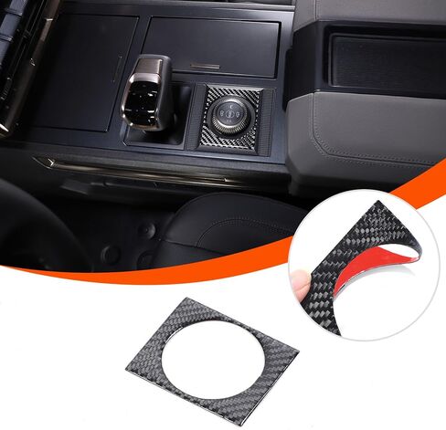 for Hummer EV Accessories Drive Mode Gear Shift Knobs Covers Soft Carbon Fibre Center Console Button Rings Decal for 2024 2025+ Pickup SUV Hummer EV Car Gear Control Knob Cover (Black) in Saudi Arabia