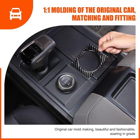 for Hummer EV Accessories Drive Mode Gear Shift Knobs Covers Soft Carbon Fibre Center Console Button Rings Decal for 2024 2025+ Pickup SUV Hummer EV Car Gear Control Knob Cover (Black) in Saudi Arabia
