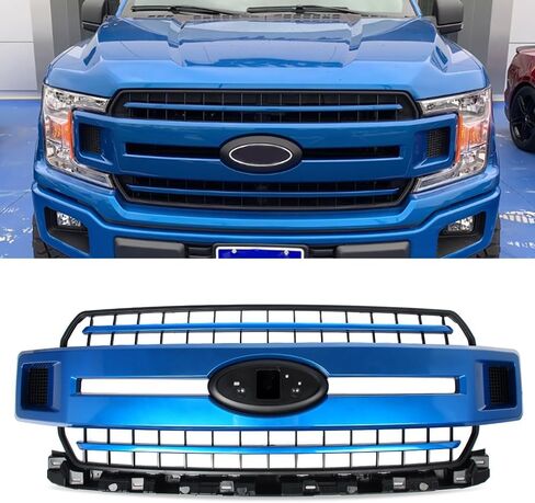 Oxford White Front Upper Grille Bumper Grill Compatible with Ford F150 XLT 2018-20 Replace For JL3Z-8200-EA in Saudi Arabia