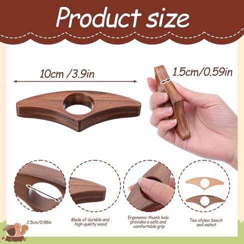 Wooden Thumb Book Page Holder 2 Pcs Black Walnut Beech Thumb Books Holder One Hand Book Opener Wood Bookmark for Books Lovers, Readers, Bookworms Gifts in Saudi Arabia