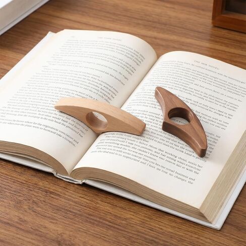 Wooden Thumb Book Page Holder 2 Pcs Black Walnut Beech Thumb Books Holder One Hand Book Opener Wood Bookmark for Books Lovers, Readers, Bookworms Gifts in Saudi Arabia