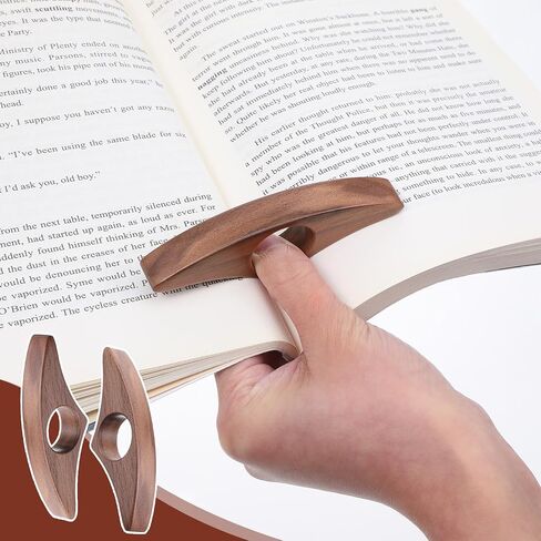 Wooden Thumb Book Page Holder 2 Pcs Black Walnut Beech Thumb Books Holder One Hand Book Opener Wood Bookmark for Books Lovers, Readers, Bookworms Gifts in Saudi Arabia