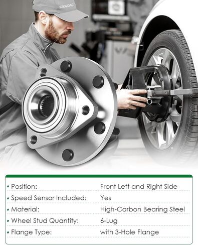 Set of 2 Front Wheel Bearing and Hub Assembly with ABS & 6-Lug Fit for:-Nissan 2008-2012 Armada, 2008-2012 Titan for:-Infiniti 2008-2010 Qx56 OE# 515125 40202ZR40B 40202ZR40A H515125 in Saudi Arabia