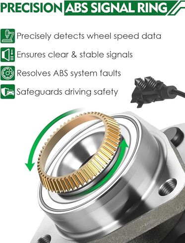 Set of 2 Front Wheel Bearing and Hub Assembly with ABS & 6-Lug Fit for:-Nissan 2008-2012 Armada, 2008-2012 Titan for:-Infiniti 2008-2010 Qx56 OE# 515125 40202ZR40B 40202ZR40A H515125 in Saudi Arabia