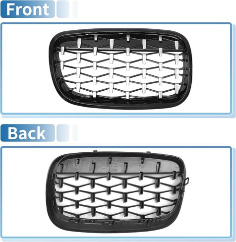 X AUTOHAUX غطاء أمامي ممتص للصدمات لسيارات BMW X5 X6 E70 No.51137157687/51137157688 مصد أمامي لشبكة الكلى شواية دايموند ستار أسود فضي اللون زوج واحد in Saudi Arabia