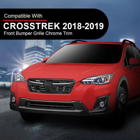 مجموعة الشبكة العلوية الأمامية، تناسب Subaru Crosstrek 2018 2019 2020، أسود لامع، 91123FL180، 91123FL140 in Saudi Arabia