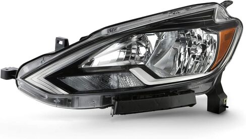 AKKON - Fits 2016 2017 2018 2019 Sentra [Halogen Type] Headlights w/Chrome bezel Pair Headlamps Driver Left + Passenger Right in Saudi Arabia