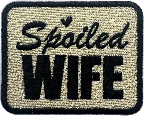 Spoiled Wife Patch, Size 3" Sew On Patches, Preppy Coquette Embroidery Fabric Patches for Clothes Jeans Backpacks Hats, Western Embroidery Iron On Patches for Clothes, Girly Gifts for Wife Mom in Saudi Arabia