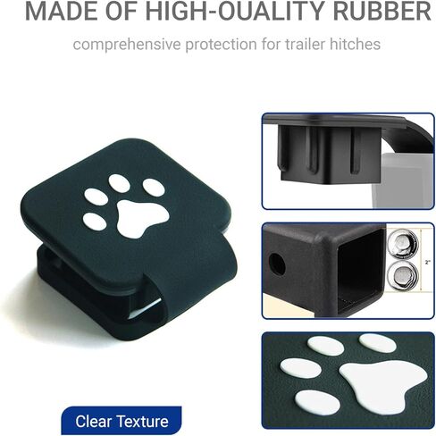 غطاء وصلة مقطورة بطول 5.08 سم، قابس مطاطي لمخلب الكلب، يحمي جهاز استقبال الفم المربع، سهل التركيب يناسب معظم المركبات SUV RV Pickup ATV (تصميم نوع الإبزيم) in Kuwait