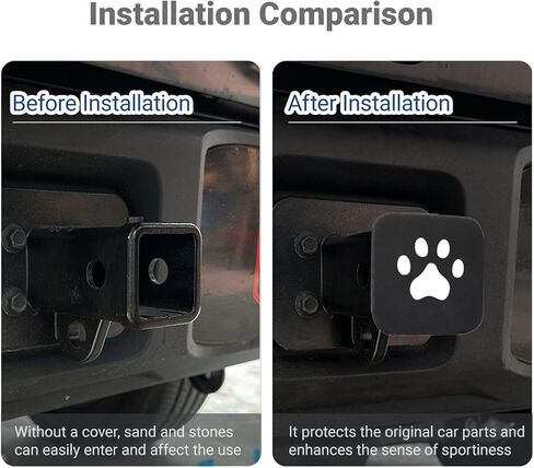 غطاء وصلة مقطورة بطول 5.08 سم، قابس مطاطي لمخلب الكلب، يحمي جهاز استقبال الفم المربع، سهل التركيب يناسب معظم المركبات SUV RV Pickup ATV (تصميم نوع الإبزيم) in Kuwait