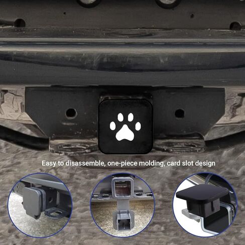 غطاء وصلة مقطورة بطول 5.08 سم، قابس مطاطي لمخلب الكلب، يحمي جهاز استقبال الفم المربع، سهل التركيب يناسب معظم المركبات SUV RV Pickup ATV (تصميم نوع الإبزيم) in Kuwait