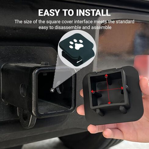 غطاء وصلة مقطورة بطول 5.08 سم، قابس مطاطي لمخلب الكلب، يحمي جهاز استقبال الفم المربع، سهل التركيب يناسب معظم المركبات SUV RV Pickup ATV (تصميم نوع الإبزيم) in Kuwait