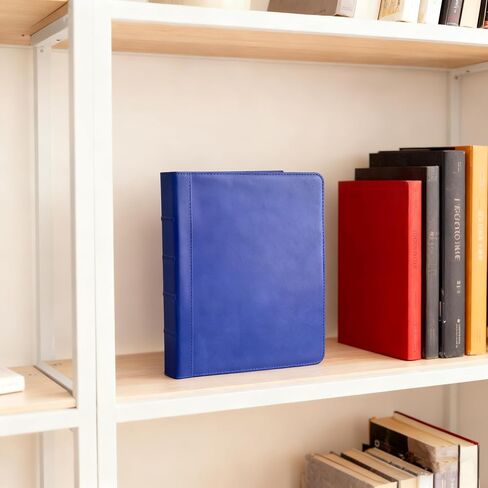 Vintage Hardback 3 Ring Binder Professional Leather Binder Organizer Round Rings Holds 200 Sheets with 2 Inner Pockets(1.5 Inch,Brown, Black) (Brown) in Saudi Arabia