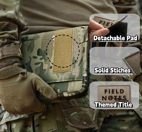 Tactical Field Notes with Zipper Weatherproof Molle Notebook Cover, Tactical Padfolio Ring Binder with Refillable Notes Paper (5.5"x8.5") in Saudi Arabia