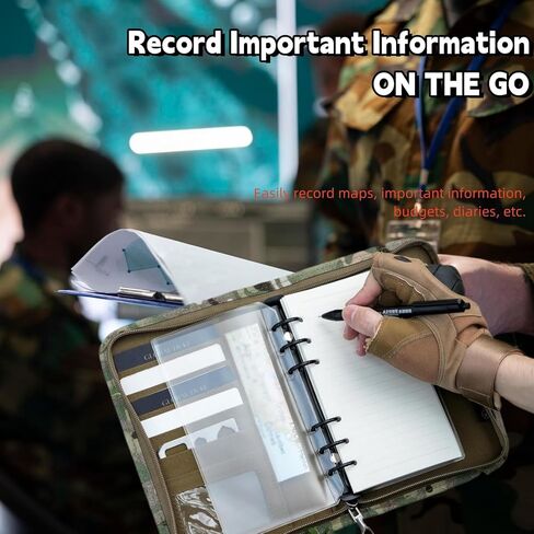 Tactical Field Notes with Zipper Weatherproof Molle Notebook Cover, Tactical Padfolio Ring Binder with Refillable Notes Paper (5.5"x8.5") in Saudi Arabia