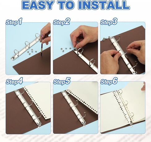 PATIKIL A4 3 Hole Ring Binder Mechanisms, 4 Set 1.97" D Ring Replacement Binder Planner Loose Leaf Binding Spines for Organizers DIY Fill Paper Storage Folder Accessories, 26mm Silver Tone in Saudi Arabia