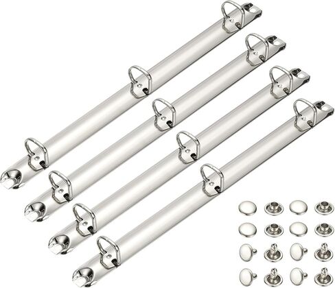 PATIKIL A4 3 Hole Ring Binder Mechanisms, 4 Set 1.97" D Ring Replacement Binder Planner Loose Leaf Binding Spines for Organizers DIY Fill Paper Storage Folder Accessories, 26mm Silver Tone in Saudi Arabia
