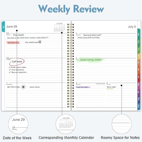 Planner 2026-2027 - Academic Planner, July 2026 - June 2027, 2026-2027 Planners Weekly and Monthly, 8.5" x 11", Colorful Monthly Tabs, Storage Pocket, Spiral Bound for School Office Home - Floral in Saudi Arabia