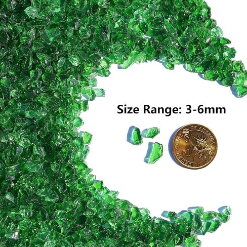Crushed Glass for Resin Art, DIY Crafts, and Home Decor - 2.1LB Green Broken Glass Pieces 3-6mm, for Vase Fillers, Tabletop Fire Pit, and Aquarium Rocks in Saudi Arabia