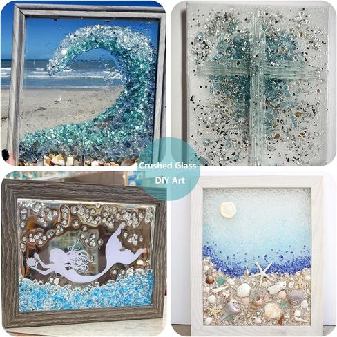 Crushed Glass for Resin Art, DIY Crafts, and Home Decor - 2.1LB Green Broken Glass Pieces 3-6mm, for Vase Fillers, Tabletop Fire Pit, and Aquarium Rocks in Saudi Arabia