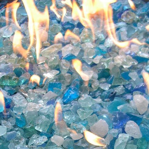 Crushed Glass for Resin Art, DIY Crafts, and Home Decor - 2.1LB Green Broken Glass Pieces 3-6mm, for Vase Fillers, Tabletop Fire Pit, and Aquarium Rocks in Saudi Arabia