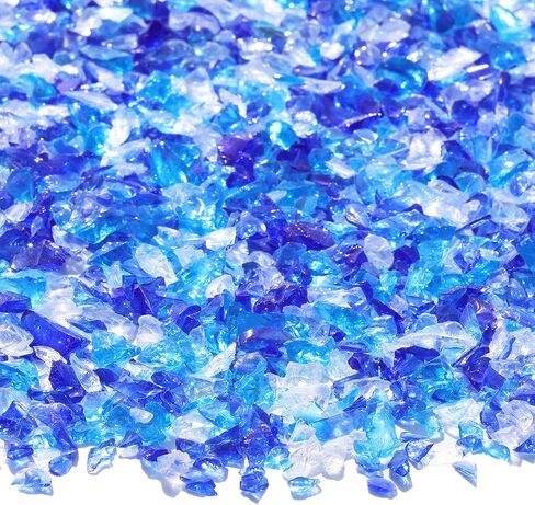 Crushed Glass for Resin Art, DIY Crafts, and Home Decor - 2.1LB Green Broken Glass Pieces 3-6mm, for Vase Fillers, Tabletop Fire Pit, and Aquarium Rocks in Saudi Arabia