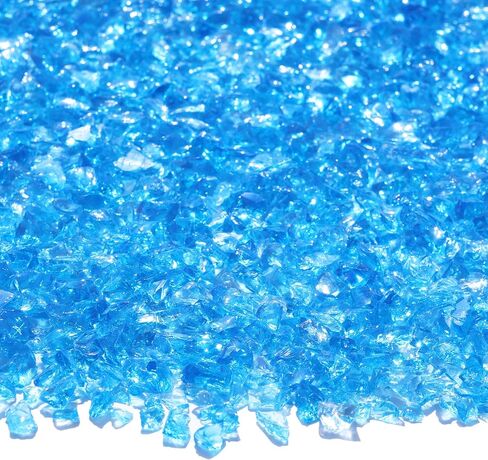 Crushed Glass for Resin Art, DIY Crafts, and Home Decor - 2.1LB Green Broken Glass Pieces 3-6mm, for Vase Fillers, Tabletop Fire Pit, and Aquarium Rocks in Saudi Arabia