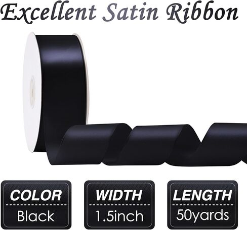 1-1/2 inch Sage Green Satin Ribbon 50 Yards Sage Green Solid Polyester Fabric Ribbon for Wreath Sewing Bows Roses Making Gift Wrapping Weddings Party Hair Invitation Decorations in Saudi Arabia