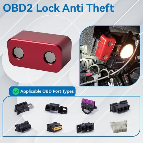 قفل obd2 مضاد للسرقة، جهاز أمان قفل منفذ obd من الألومنيوم مع مفتاح، مانع obd2 عالمي للسيارات والشاحنات والمركبات للحماية ضد السرقة in Kuwait