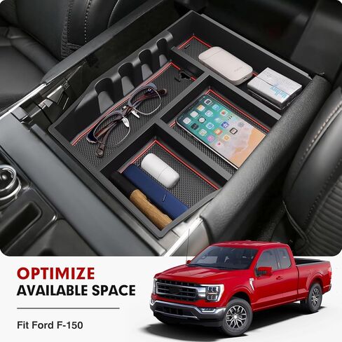 Autorder Center Console Dash Organizer for 2020 2021 2022 2023 2024 2025 Ford Escape Accessories 8-inch Dashboard Insert Tray with Cellphone Holder Storage Box with Anti-Slip Mat(Not fit 13.2-Screen) in Kuwait