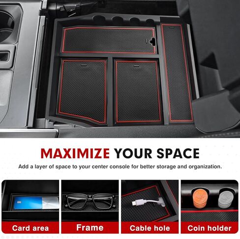 Autorder Center Console Dash Organizer for 2020 2021 2022 2023 2024 2025 Ford Escape Accessories 8-inch Dashboard Insert Tray with Cellphone Holder Storage Box with Anti-Slip Mat(Not fit 13.2-Screen) in Kuwait