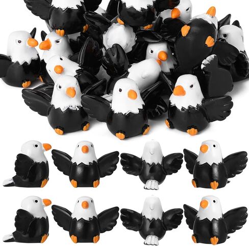 60 Pcs Mini Resin Bald Eagle, Wildlife American Bald Eagle Toy Figure, Patriotic Bald Eagle Bird Figurines, Bald Eagle Garden Statue, Ornaments for Independence Day Party Outdoor Lawn Garden in Saudi Arabia