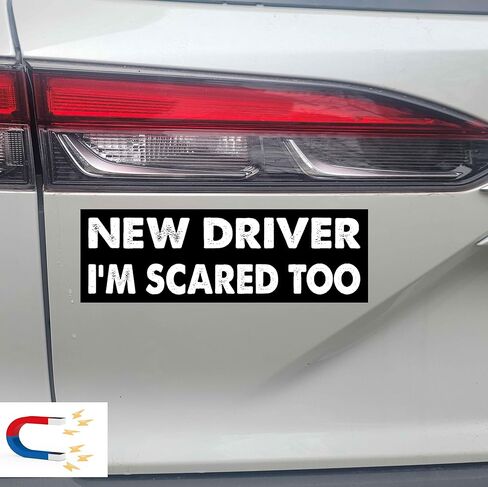 11x3(inch) - New Driver I'm Scared Too Bumper Sticker - New Driver I'm Scared Too Bumper Magnet - Funny Magnet in Saudi Arabia