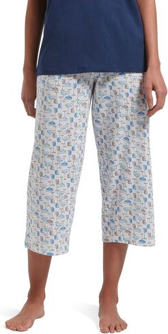 Hue Women's SleepWell Basic Printed Knit Performance Sleep Pajama Pant, Made with Temperature Regulating Technology, Bella Blue-Mini Scribble, Extra Large in Kuwait