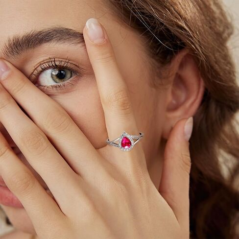 BENECREAT 925 Sterling Silver Teardrop Prong Ring Settings, Platinum Rhinestone Finger Ring Components, Adjustable Ring Bezel for Jewelry Making, Tray: 7x5mm in Saudi Arabia