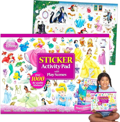 Disney Princess Stickers Ultimate Activity Pad - Bundle with Over 1000 Disney Princess Stickers, Sticker Scenes, Activity Pages, More for Kids Boys Girls in Saudi Arabia