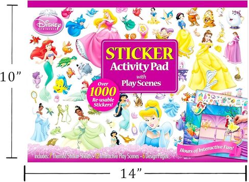 Disney Princess Stickers Ultimate Activity Pad - Bundle with Over 1000 Disney Princess Stickers, Sticker Scenes, Activity Pages, More for Kids Boys Girls in Saudi Arabia