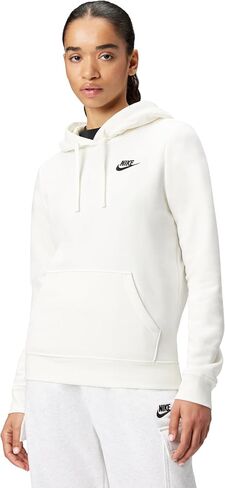 Nike Women's Club Fleece Pullover Hoodie Gray in Saudi Arabia
