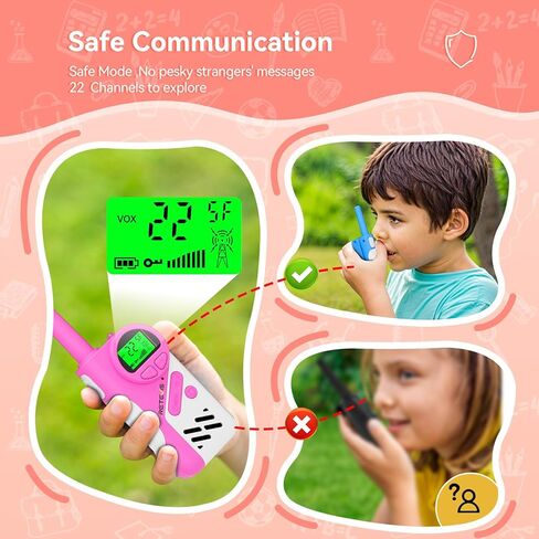 retevis eztalk 70 أجهزة اتصال لاسلكية للأطفال، الوضع الآمن 2 طريقة راديو قابلة لإعادة الشحن للأطفال، ألعاب للأولاد والبنات من سن 6 إلى 12 عامًا، هدايا عيد ميلاد للعائلة والتنزه في الهواء الطلق والتخييم زوج واحد in Saudi Arabia