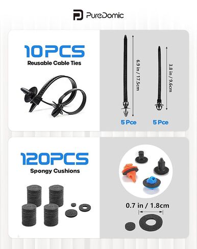 1240Pcs Car Retainer Clips & Body Clips Kit-32 Popular Sizes Nylon Bumper, Fender Rivets, Door Panel Clips, Plastic Rivets with 10 Cable Ties & Remover Tool for Toyota GM Ford Honda Chrysler in Saudi Arabia